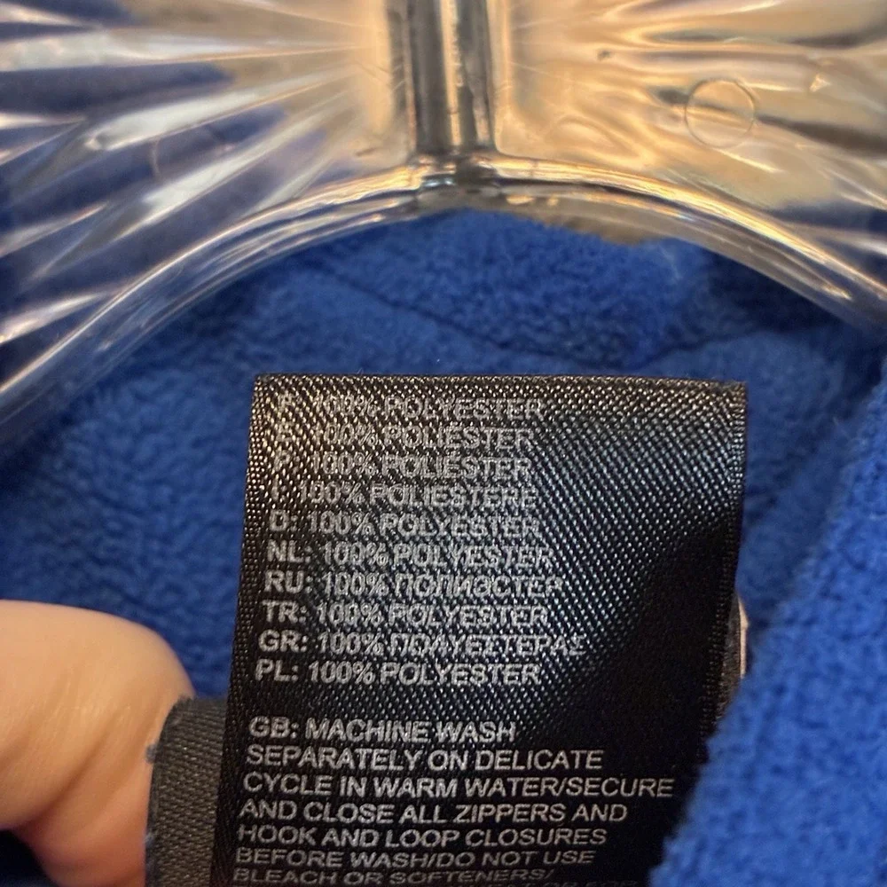 North Face Mens Cobalt Blue 1/4 Zip Fleece Pullover 2XL Lightweight Layering